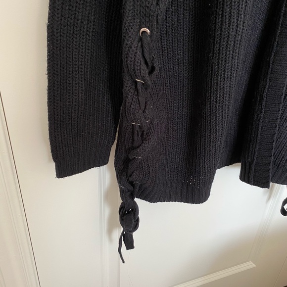 Dex Black Knit Cardigan w Tie Detail 3/$30 - Picture 6 of 11
